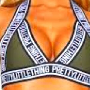 NWT Khaki Pretty Little Size 10 Thing Strap Bikini Top Swimsuit exercise gear